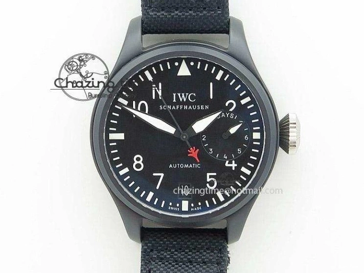 MIROTIME 0503 Pilot Chrono SS AZF 1:1 Best Edition Black Dial Orange Markers on Brown Leather Strap A EasyCare 7065